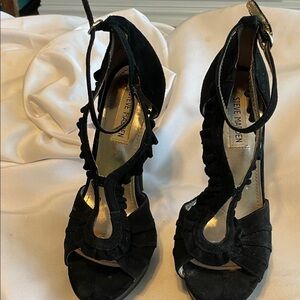 Steve Madden Black Ruffle Heels